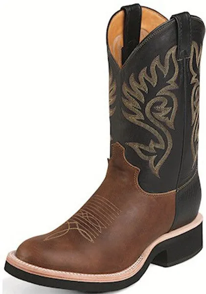 Justin Men's (5008) 11" Coffee/Black Western Round Toe Teckno Crepe Pull-On Boots.