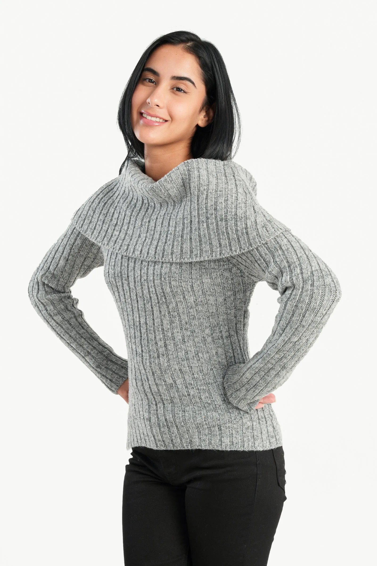 Knitted Off Shoulder Pullover