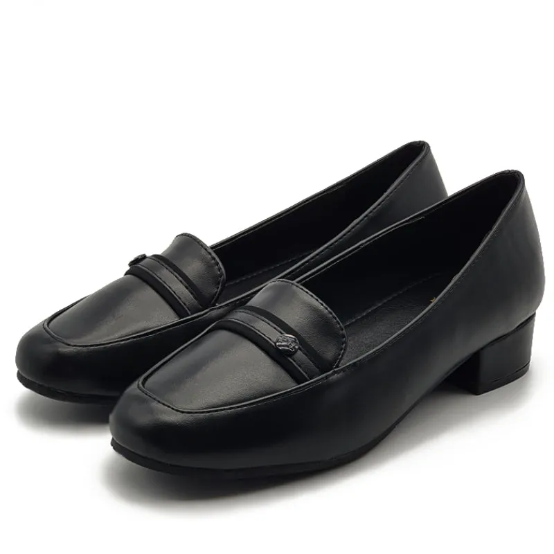 Low Block Heels Formal Office Loafers Shoes