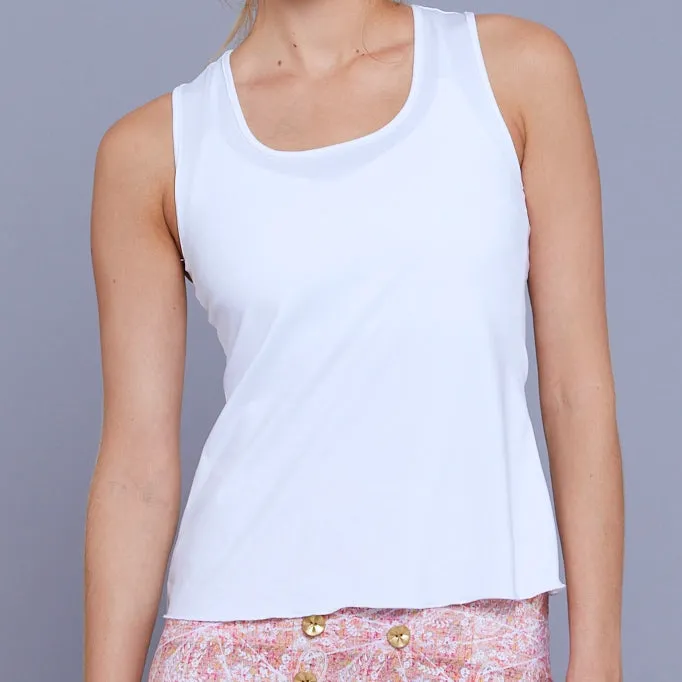 Lush Weave Classic Racer Back Top (white)