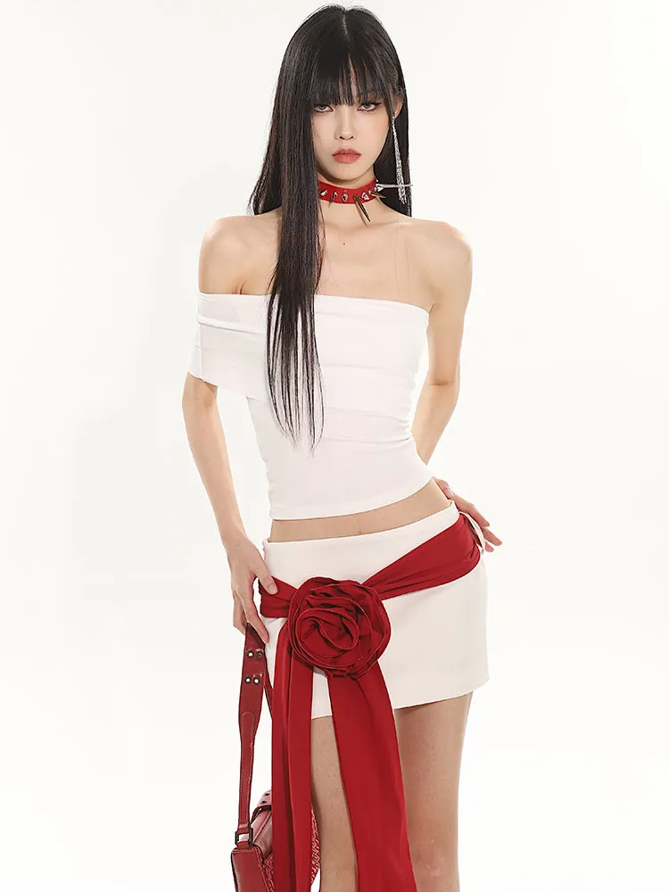 Off-Shoulder Sleeveless Tube Crop Top