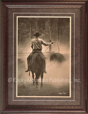 "Cowboy Named Bronco" Western Framed & Matted Print