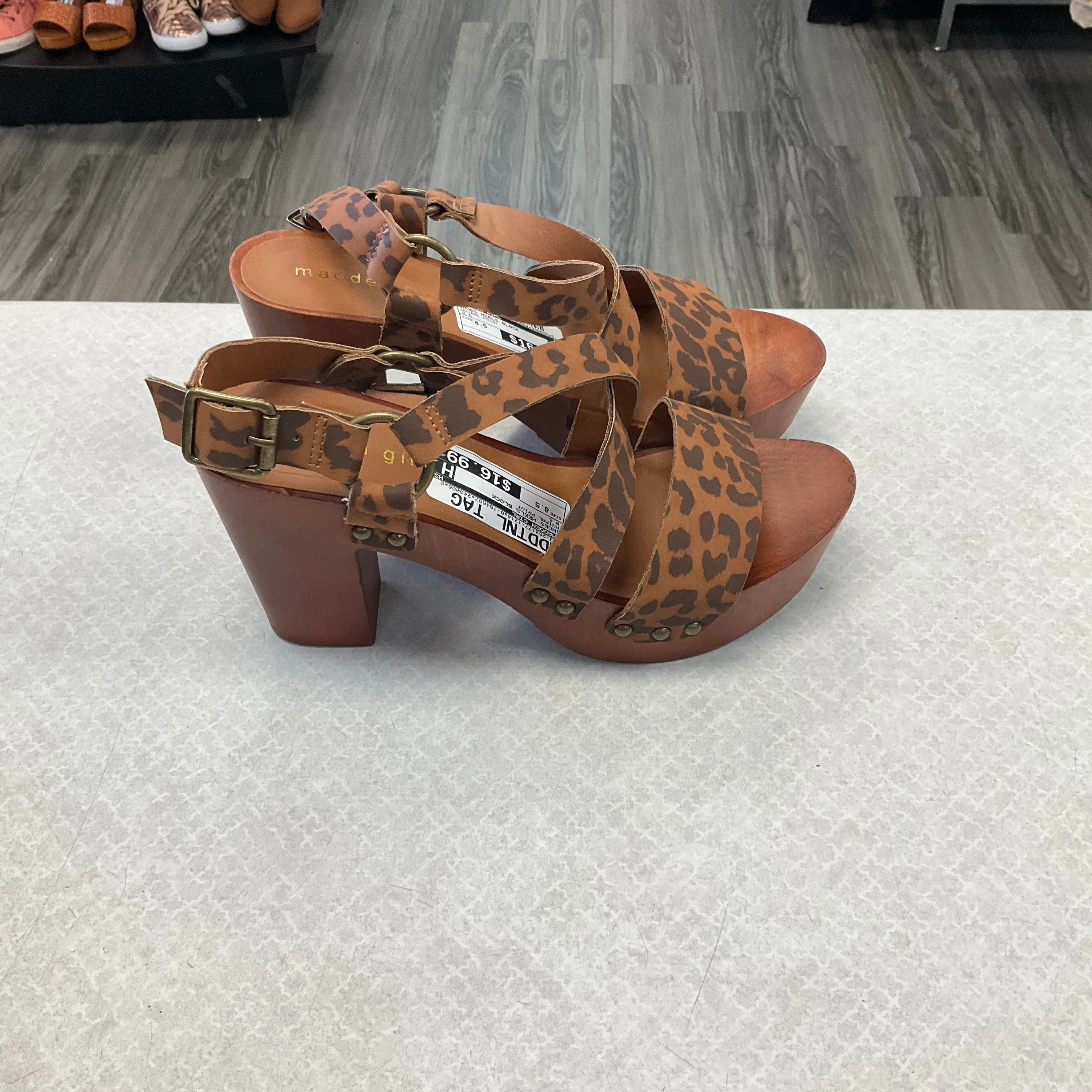 Shoes Heels Block By Madden Girl In Animal Print, Size: 8.5