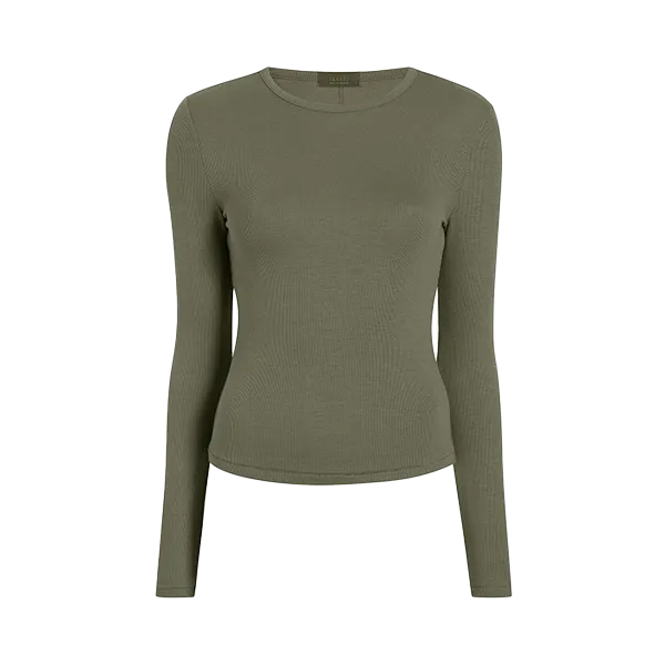 Slinky Rib Shirt | Olive