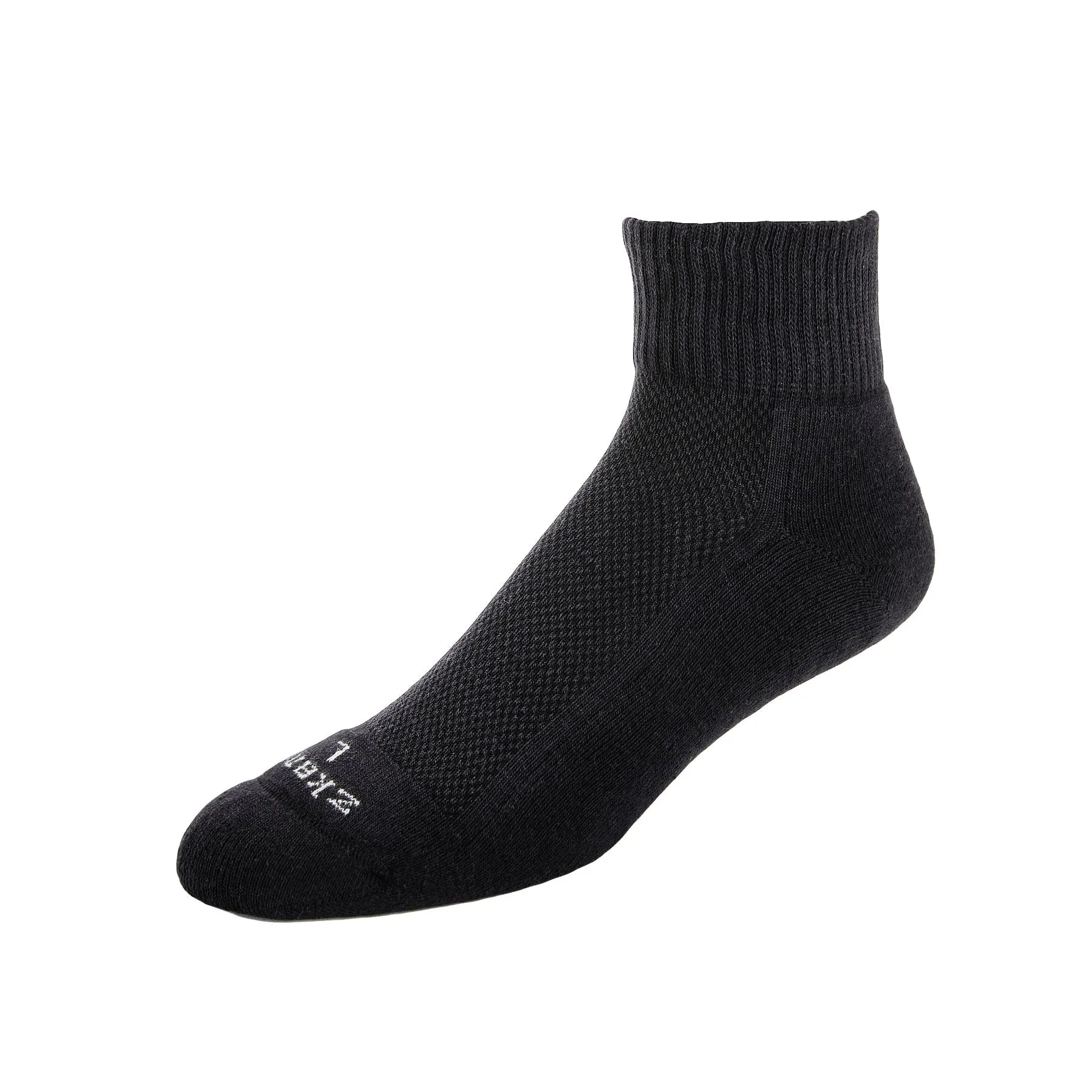 Tempo - 1/2 Cushion Organic Cotton Anklet Socks - Black