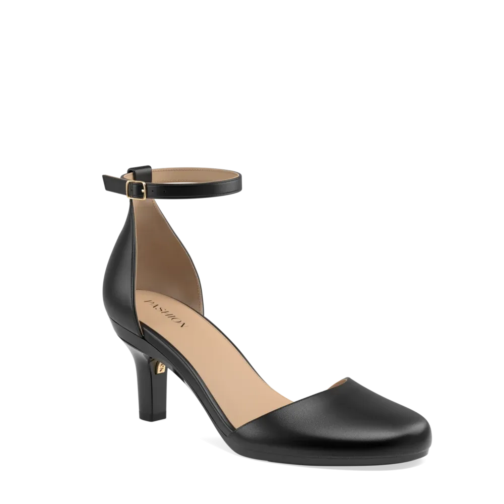 The Jocelyn - Coal Leather 3 Stiletto