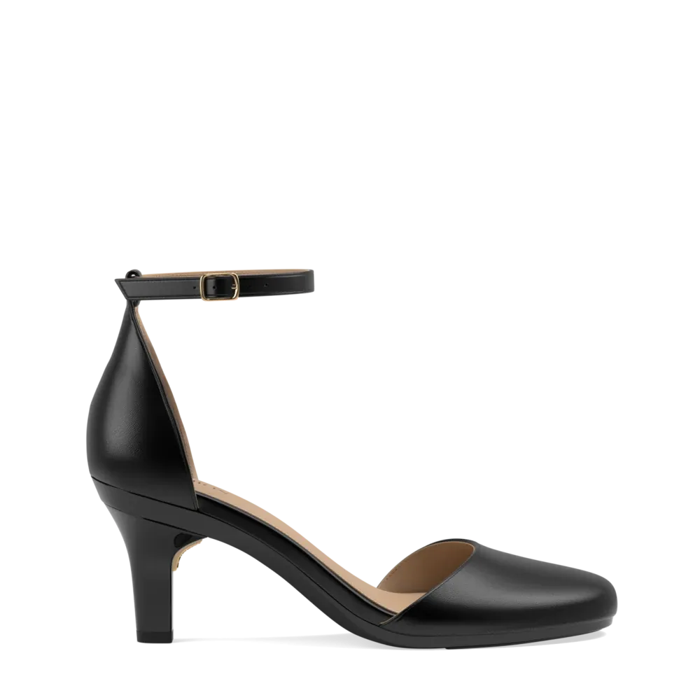 The Jocelyn - Coal Leather 3 Stiletto