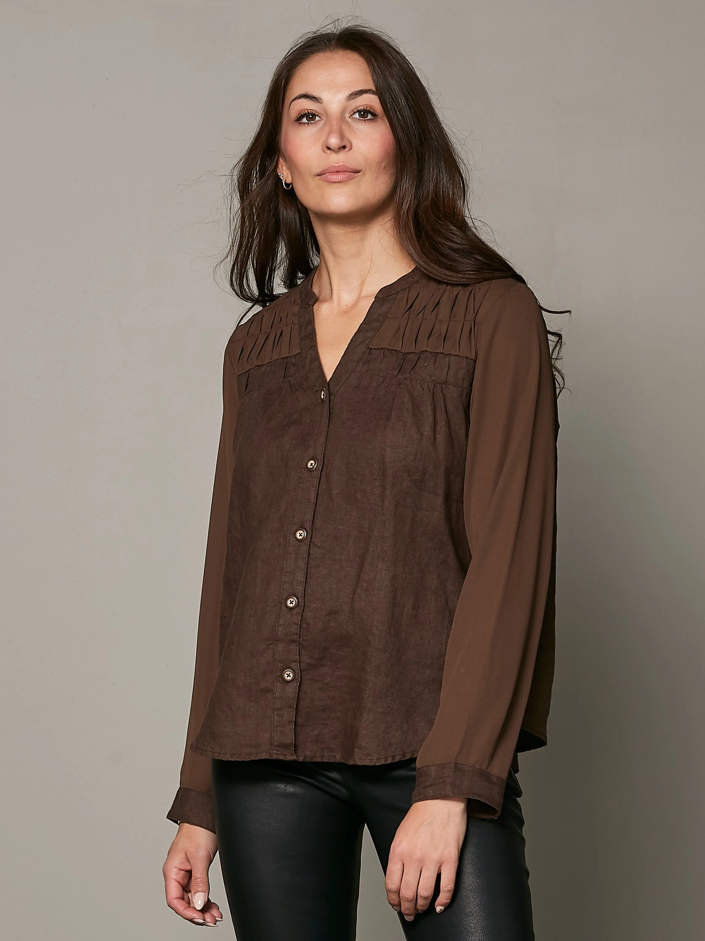 VIBEKE shirt - Dark Brown