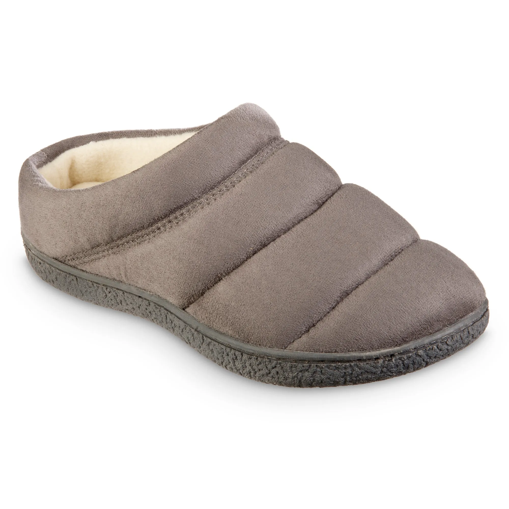 Women's Microsuede Puffer Clog Slipper with Enhanced Heel Cushion