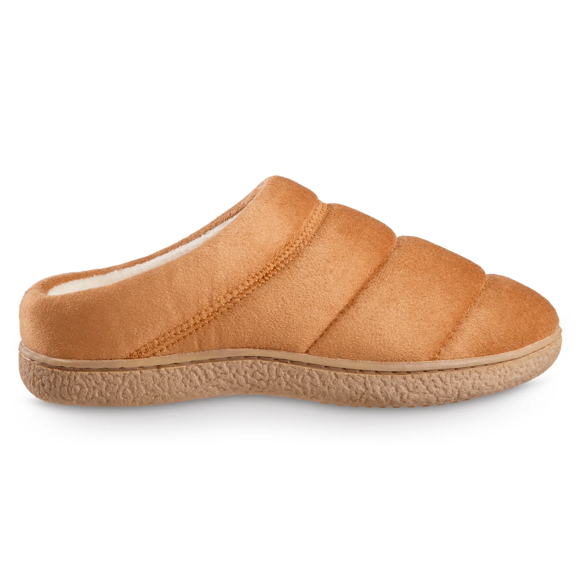 Women's Microsuede Puffer Clog Slipper with Enhanced Heel Cushion